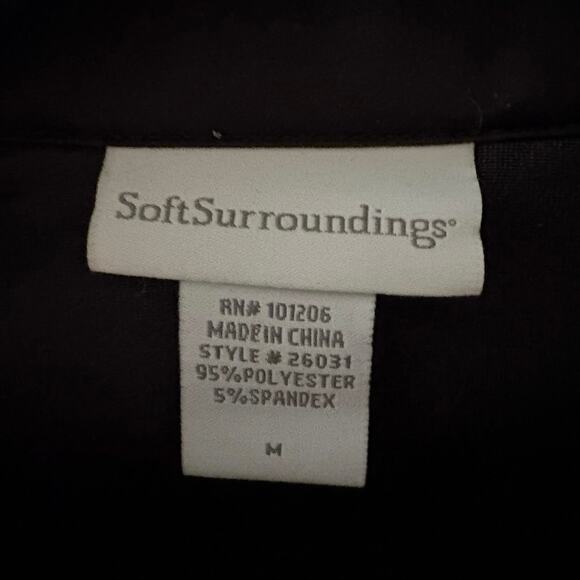 Soft Surroundings Black Velvet Blouse Long Sleeve M WhimsyGoth Steampunk Holiday - Picture 7 of 9